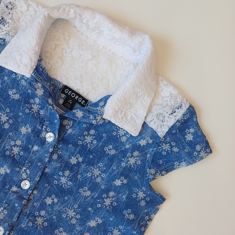 MUSCULOSA GEORGE T. 7- 8 AÑOS AZUL FLORES GASA - comprar online