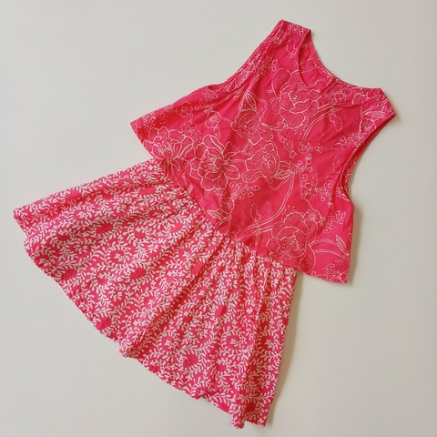 VESTIDO CRAYON T. 10 (CHICO ) ROSA ESTAMPADO BLANCO * DETALLE - comprar online