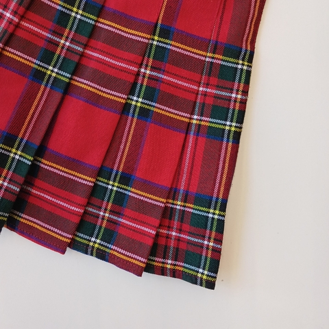 SHORT POLLERA S/M T. 10- 12 AÑOS ESCOCES ROJA CUADROS en internet