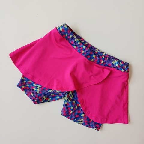 SHORT POLLERA SKECHERS T. 7- 8 AÑOS FUCISA CUADROS
