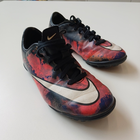 BOTINES NIKE N. 33, 5 CM AZULES ROSA* DETALLE