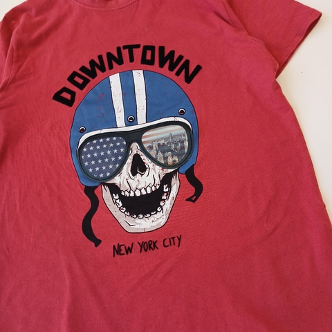 REMERA ZARA T.12 AÑOS ROJA CALAVERA LENTES EEUU - comprar online