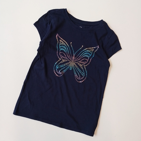 REMERA GAP T. 8 AÑOS AZUL MARIPOSA TORNASOLADA M/C