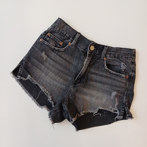 SHORT ZARA T.11-12 AÑOS NEGRO JEANS ROTURAS