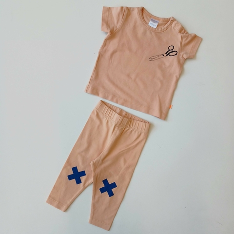 CONJUNTO TINYCOTTONS T. 3- 6 MESES COLOR DURAZNO 2 PIEZAS