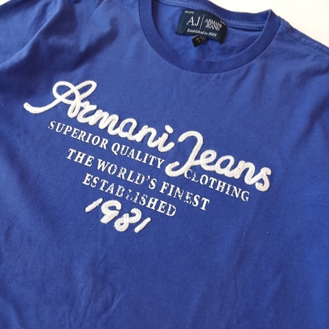 REMERA ARMANI JEANS T. 14- 16 AÑOS AZUL TEXTO BLANCO M/C - comprar online