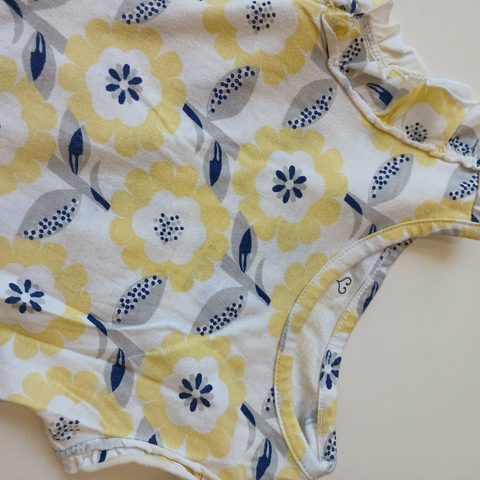 VESTIDO OLD NAVY T. 12- 18 MESES AMARILLO FLORES AZUL M/C VOLADO - comprar online