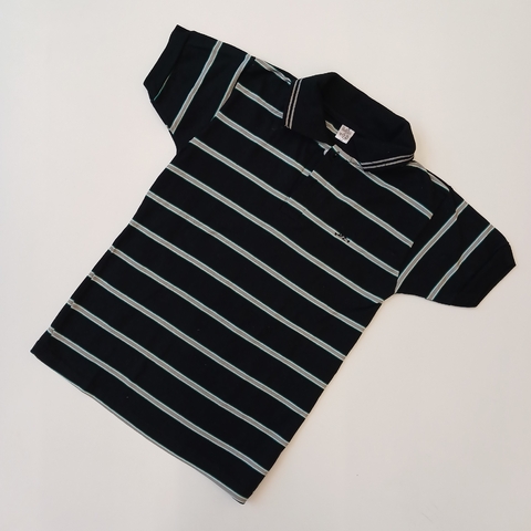 REMERA S/M T. 12 AÑOS NEGRA RAYAS CHOMBA M/C
