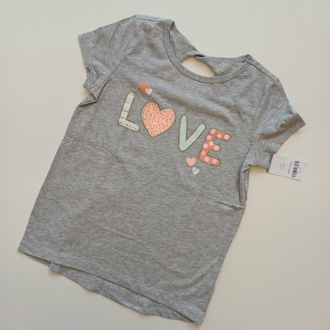 REMERA CARTERS T. 10 AÑOS GRIS LOVE M/C NUEVA