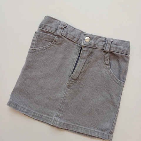 POLLERA PAULA FIERRO T. 4 AÑOS ( CHICA ) JEANS GRIS