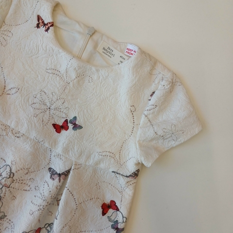VESTIDO ZARA T. 2-3 AÑOS BLANCO FLORES MARIPOSAS - comprar online