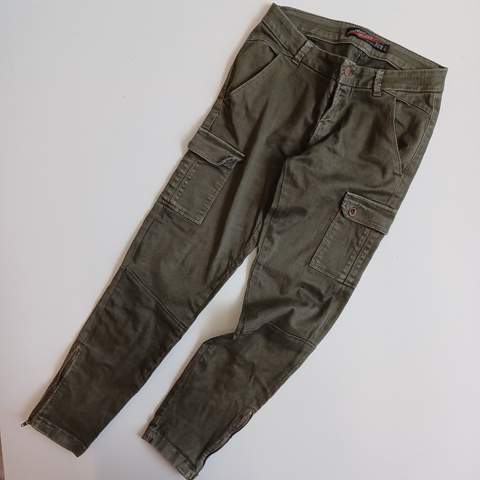 PANTALON ZARA CORE DENIM T. 14-16 AÑOS VERDE CARGO