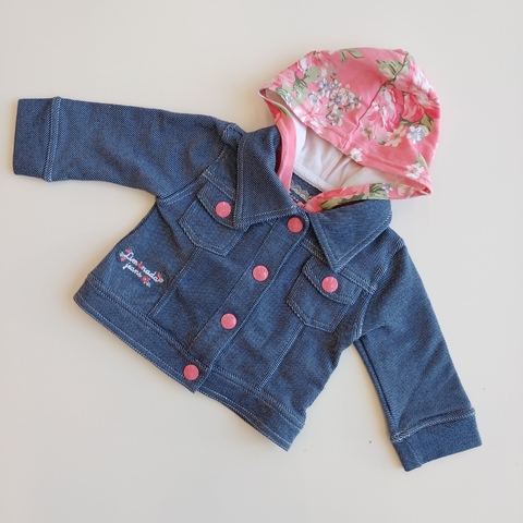 CAMPERA LIMONADA T. 3 MESES JEANS DOBLE FLORES