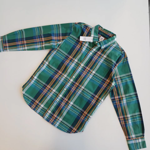 CAMISA GAP T.12 AÑOS VERDE CUADROS M/L - comprar online