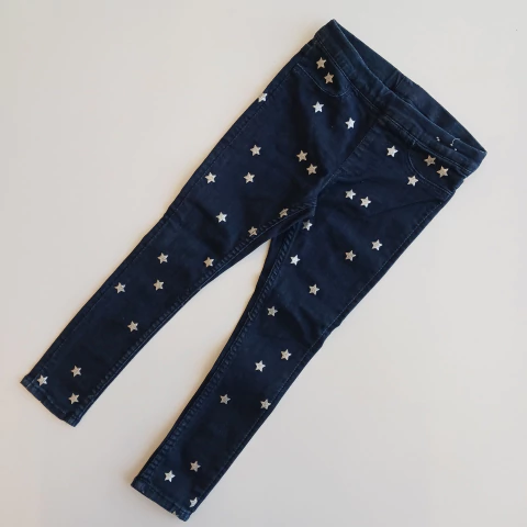 LEGGINS H&M T. 3-4 AÑOS JEANS AZUL ESTRELLAS PLATEADAS - comprar online