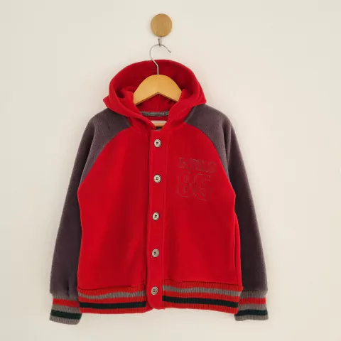 CAMPERA CRAYON T.6 AÑOS POLAR CAPUCHA, ROJO