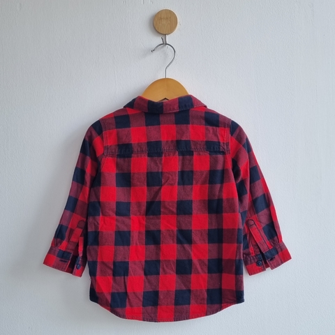 CAMISA H&M T.12-18 MESES ROJA CUADROS M/L - Eme de Mar