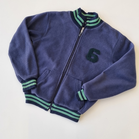 CAMPERA CRAYON T. 12 AÑOS AZUL POLAR CUELLO RAYAS