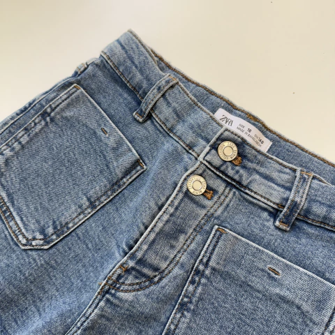 SHORT ZARA T.10 AÑOS JEAN CELESTE - tienda online