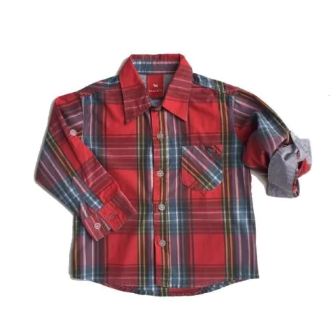 CAMISA MIMO TALLE 1 AÑO CUADROS ROJA