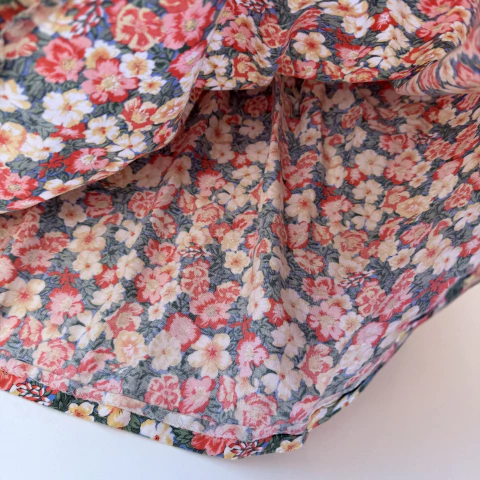 VESTIDO SIN MARCA T.6 AÑOS FLORES ROJA AMARILLO - tienda online