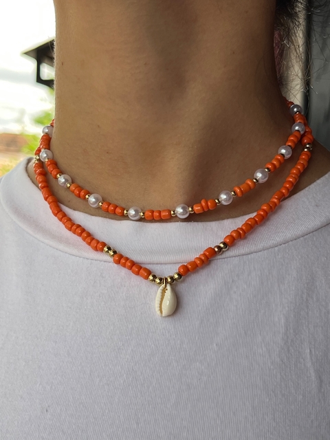 collar verano naranja
