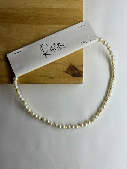 gargantilla perlas doradas
