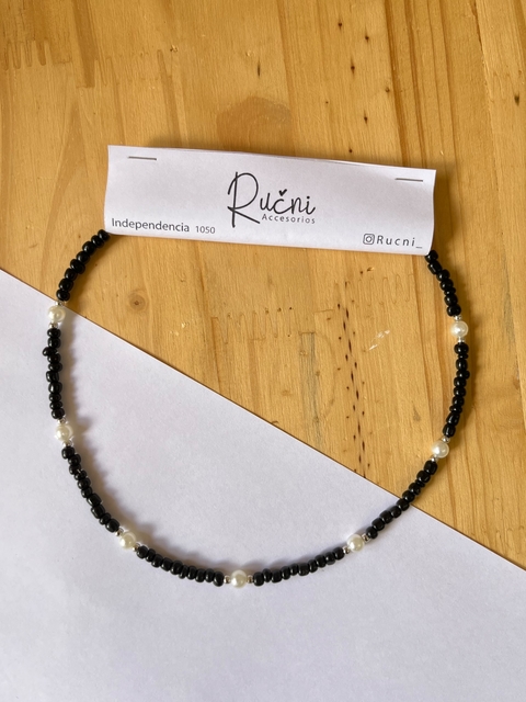 choker negro perla
