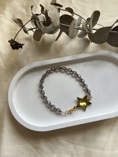 pulsera gris estrella grande