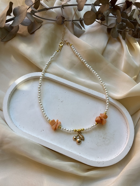 Collar cerecitas Escallas naranjas - comprar online