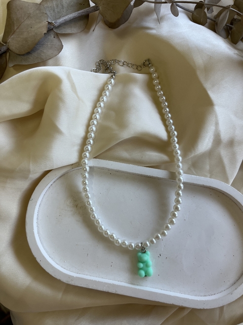 Collar Lady osito aqua - comprar online