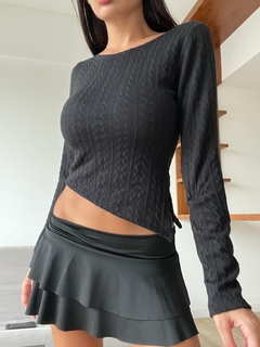 Top Sidney tejido negro - tienda online