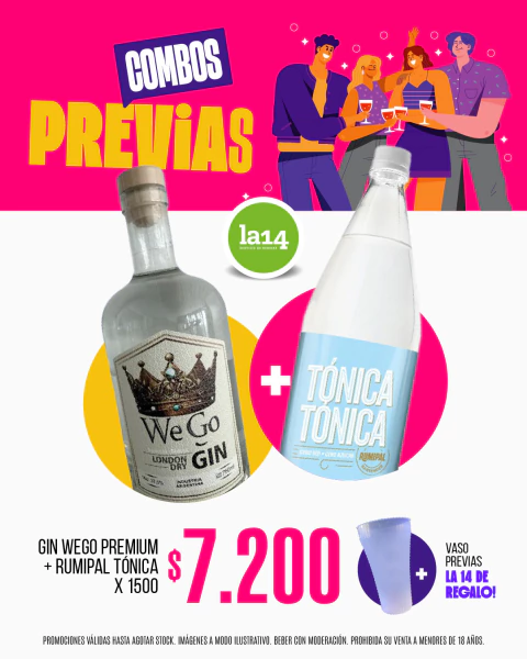 COMBO PREVIAS GIN WEGO + TONICA RUMIPAL - comprar online