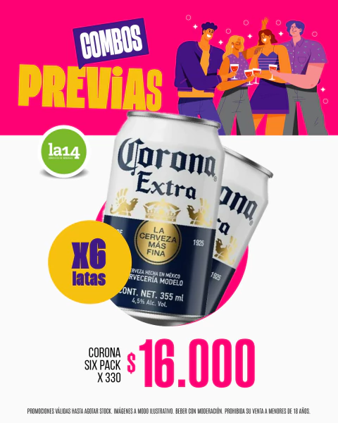 COMBO PREVIAS CORONA LATAS X 6 - comprar online