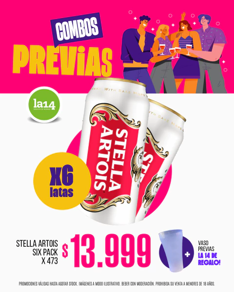 COMBO PREVIAS STELLA SIX PACK - comprar online