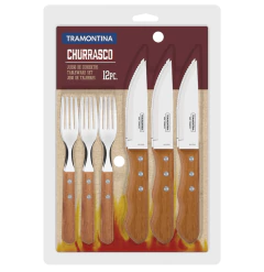 Tramontina - Juego cubiertos Dynamic Mango de Madera Jumbo 12 Piezas