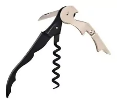 SACACORCHO NEGRO ACERO INOXIDABLE - comprar online