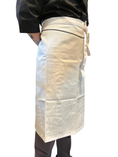 DELANTAL CINTURA LARGO CON VIVO NEGRO - comprar online