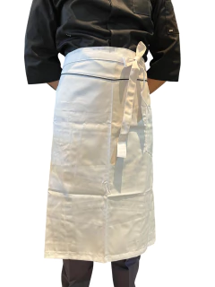 DELANTAL CINTURA LARGO CON VIVO NEGRO