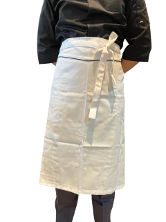 DELANTAL CINTURA LARGO CON VIVO NEGRO en internet