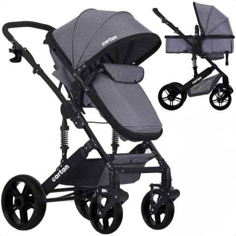 Cochecito De Bebe Convertible En Moises Cuna Y Asiento Nuevo Modelo Con Suspensión Plegable Liviano Fácil De Usar Cartan - STL550 - comprar online