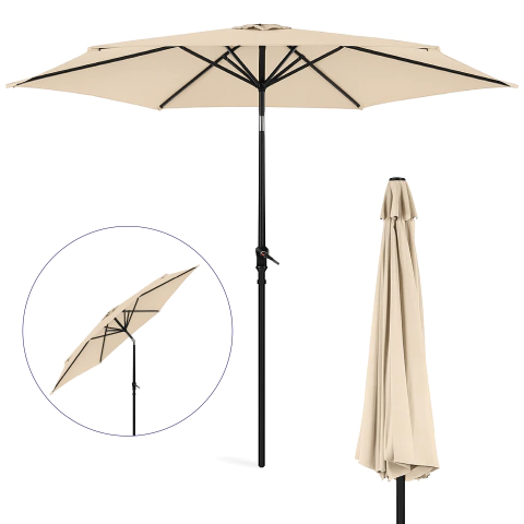 Sombrilla de Jardín 270 cm Inclinable con Manivela y Protección UV - comprar online