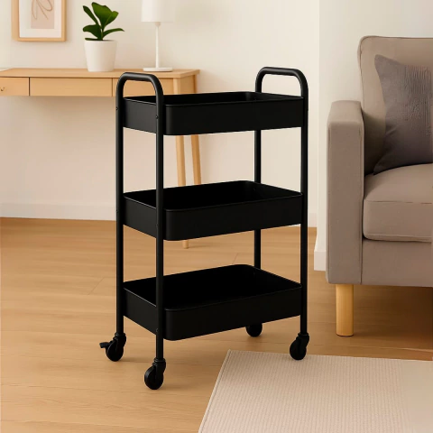 Carro Organizador Metálico Auxiliar 3 Estantes Con Ruedas - comprar online