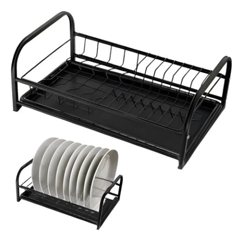 Escurridor Secaplatos Metálico Cubiertero Con Bandeja