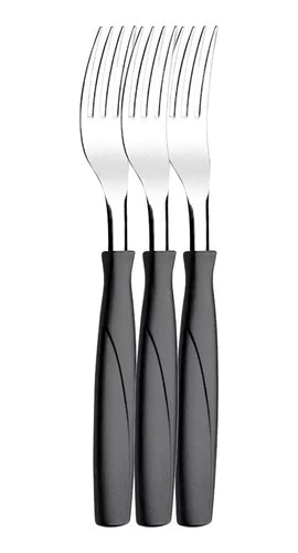 Set De Tenedores X 3 Piezas Cubiertos Brinox Itaparica Negro - 6002-310