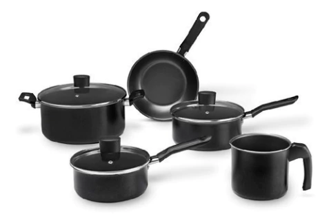 Batería De Cocina 5 Piezas Brinox Ebony Teflon Antiadherente