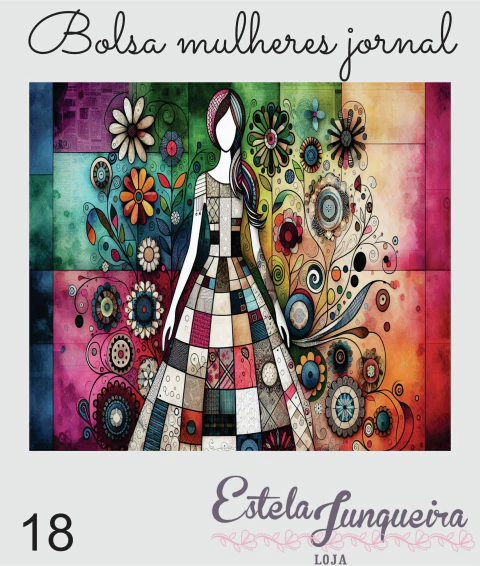 kit tecido bolsa mulheres jornal 18