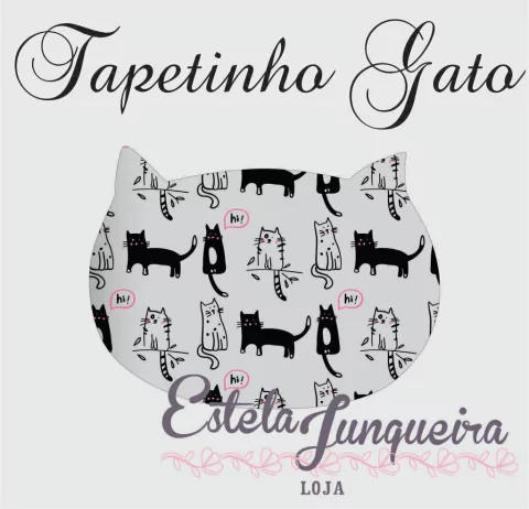 Tecido tapetinho gato 19