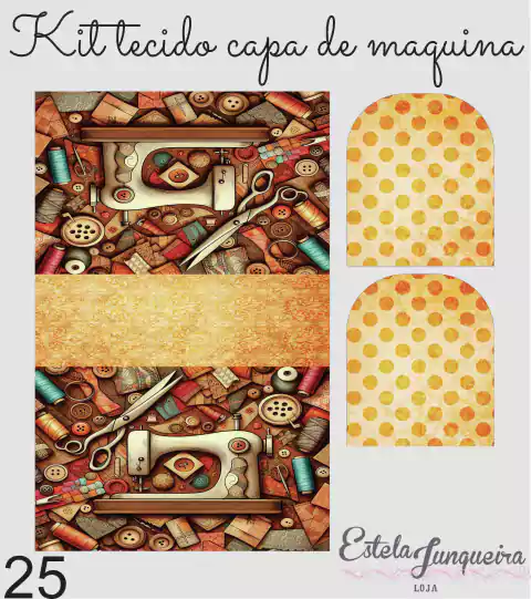 kit tecido capa maquina de costura 25
