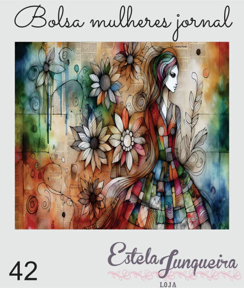 kit tecido bolsa mulheres jornal 42